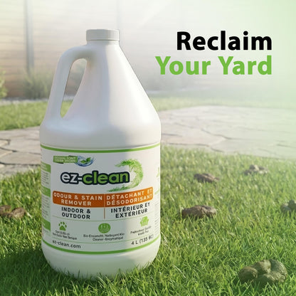 ez-clean Advanced Odor Remover- Highly Concentrated Bio Enzyme - Pet Odor Eliminator for Dog, Cat, and Small Animal Urine - Indoor & Outdoor Use for Any Organic Spills (4L jug)