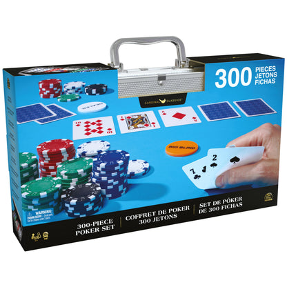 Cardinal Classics, 300-Piece Poker Set with Aluminum Carrying Case & Professional 11.5g Chips Plus 5 Poker Dice, for Adults and Kids Ages 10 and up