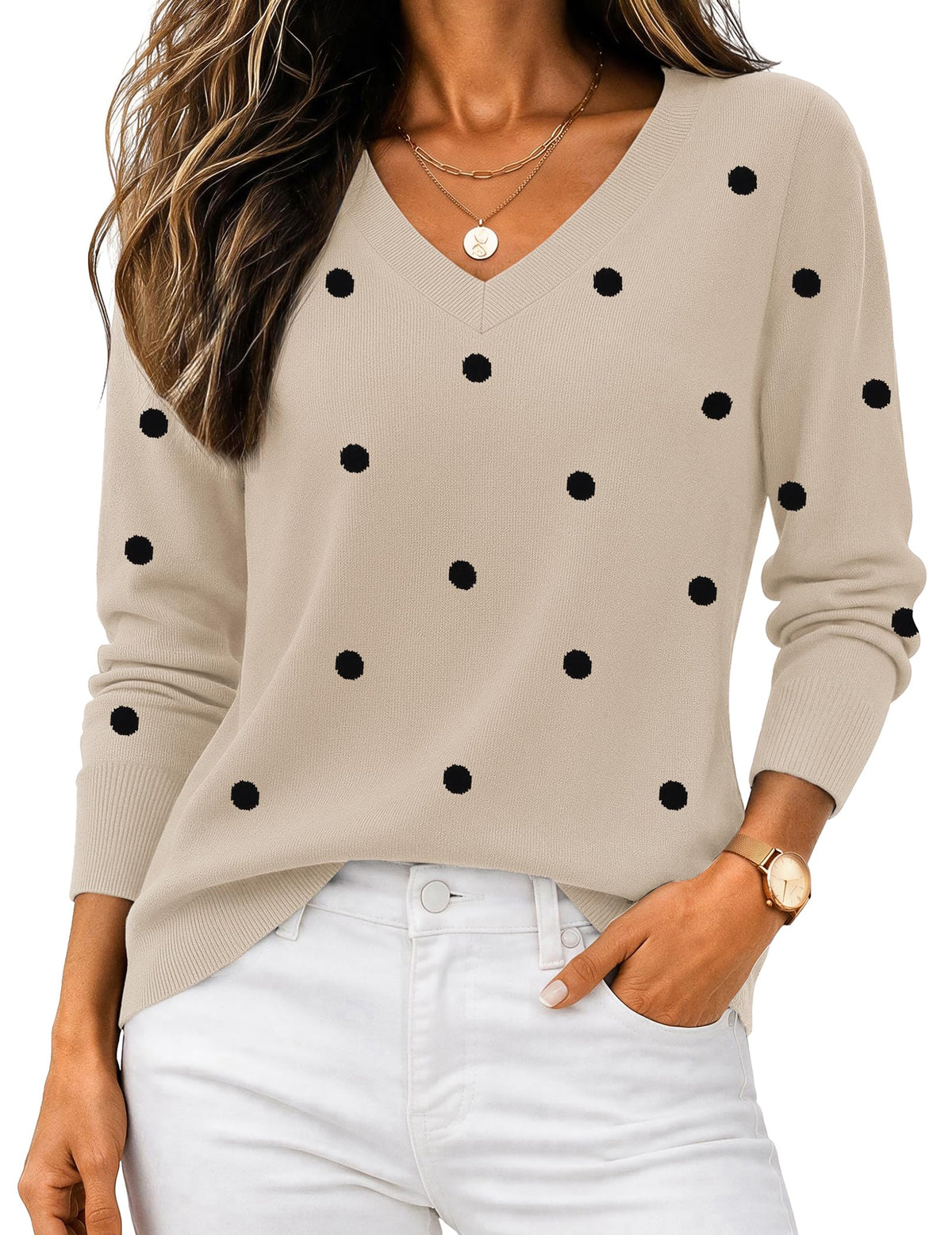 Zeagoo Women's 2026 Fall Long Sleeve Sweaters V Neck Tops Fashion Clothing 🍁 All In One Marketplace Canada