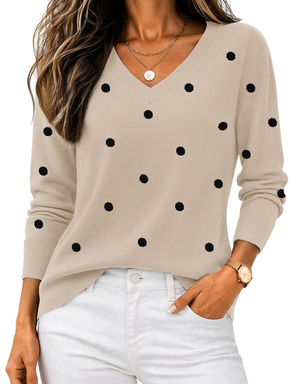 Zeagoo Women's 2026 Fall Long Sleeve Sweaters V Neck Tops Fashion Clothing 🍁 All In One Marketplace Canada