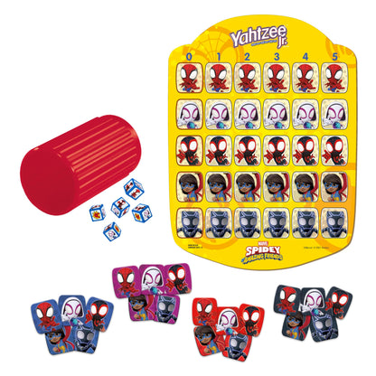 Hasbro Yahtzee Jr.: Marvel Spidey and His Amazing Friends Edition Board Game for Kids Ages 4 and Up, Counting and Matching Game for Preschoolers, English Hasbro Gaming