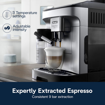 De'Longhi Magnifica Evo Automatic Espresso & Coffee Machine with Auto Milk Frother, Built-in Grinder & Auto-Clean Function - For Latte, Cappuccino, Americano, Iced Coffee, ECAM29084SB, Silver - Available at All In One Marketplace Canada