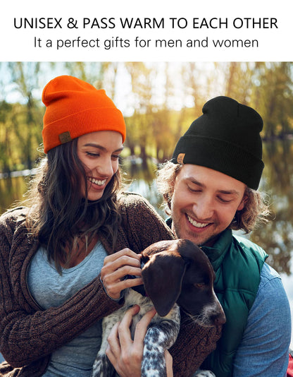 Wmcaps Winter Beanie Toque Knit Hat Gifts for Men Women Orange 🍁 All In One Marketplace Canada