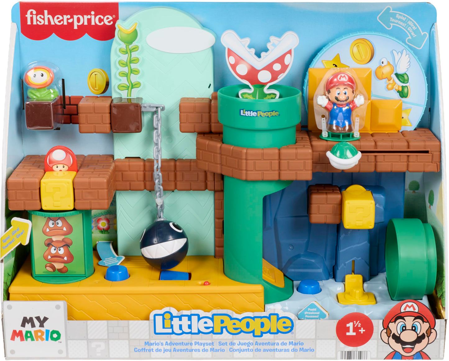 Fisher-Price Little People Toddler Toy My Mario Adventure Playset with Music Sounds & Figures, Preschool Kids Ages 18+ Months 🍁 All In One Marketplace Canada