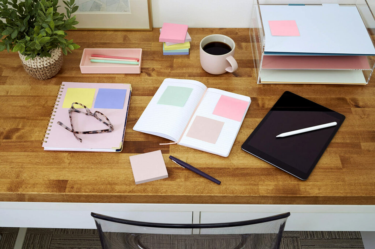 Post-it Greener Notes, 24 Bulk Sticky Note Pads, 3 x 3 in., Made with 100% Recycled Paper, Sweet Sprinkles Collection Post-It