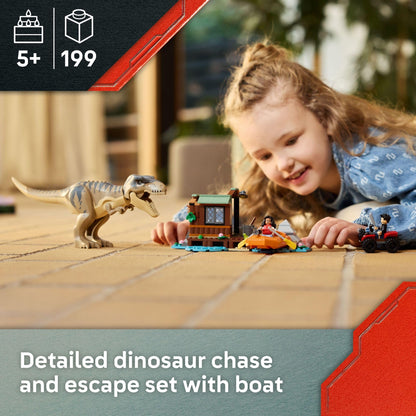 LEGO Jurassic World T. rex River Escape - Dinosaur Toy for Kids, Boys, and Girls, Ages 5-7 - Jurassic World Toy Boat and LEGO Minifigures - Creative Dinosaur Gift for Movie Fans - 76975 LEGO