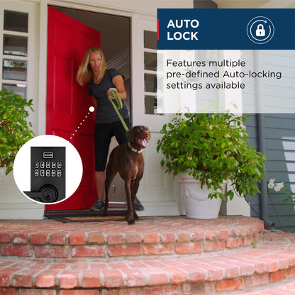 Weiser Smartcode 10 Matte Black Keyless Entry Door Lock with Handle/Deadbolt Lock, Keypad Door Lock with Auto Lock, Up to 30 User Codes, Electronic Door Handles/Door Locks for Entry Door & Garage Weiser