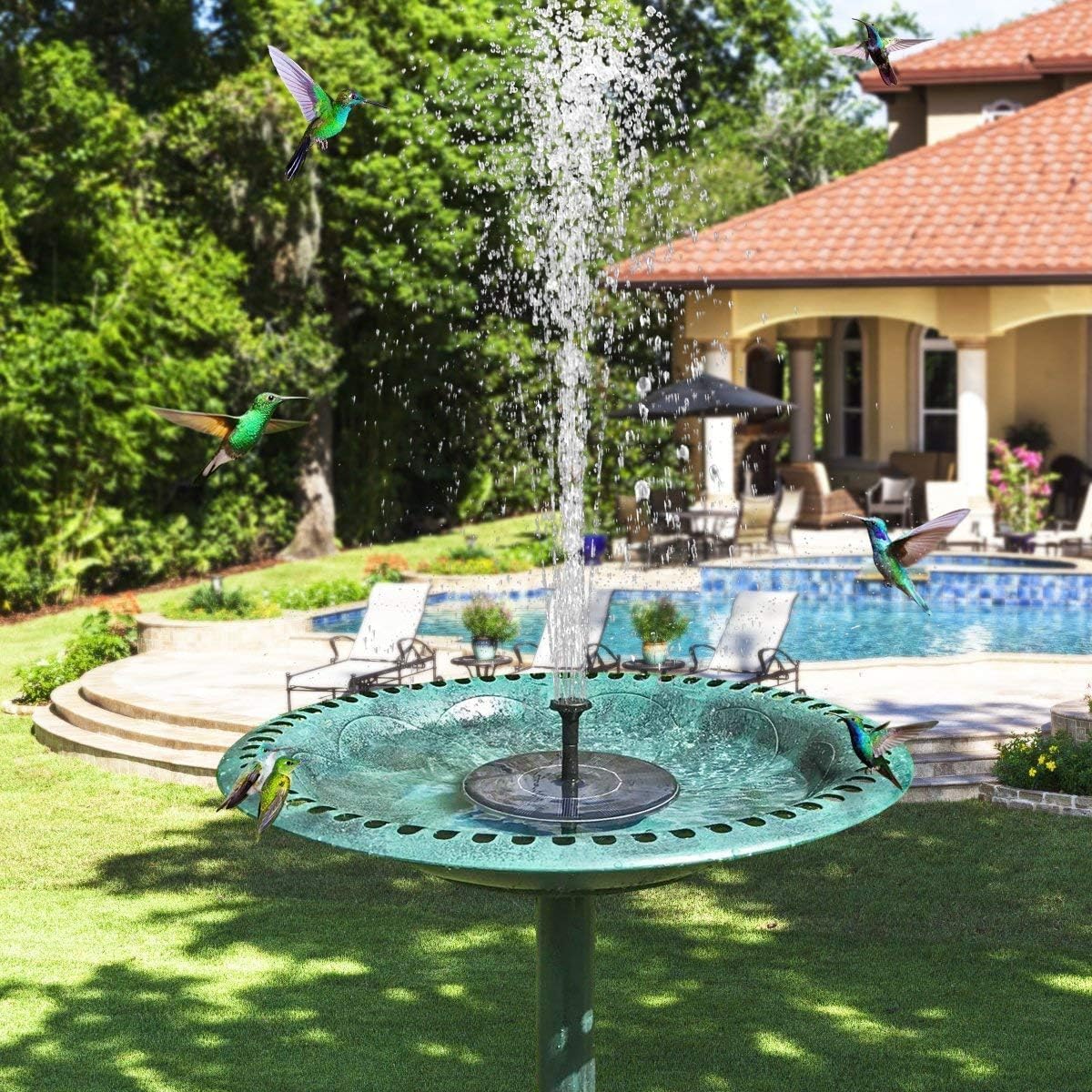 Solar Fountain Water Pump for Bird Bath, New Upgraded Mini Solar Powered Fountain Pump 1.5W Free Standing Solar Panel Kit Water Fountain for Garden, Pond, Pool, and Outdoor - Available at All In One Marketplace Canada