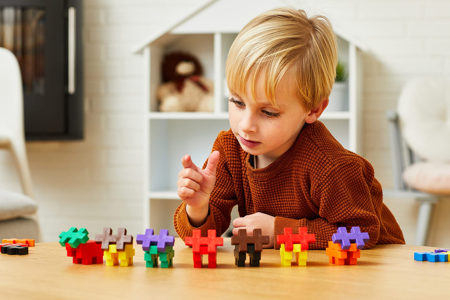 PLUS PLUS - 100 Pcs 30 x 50 mm Big Basic Colors Mix Building Blocks PLUS PLUS
