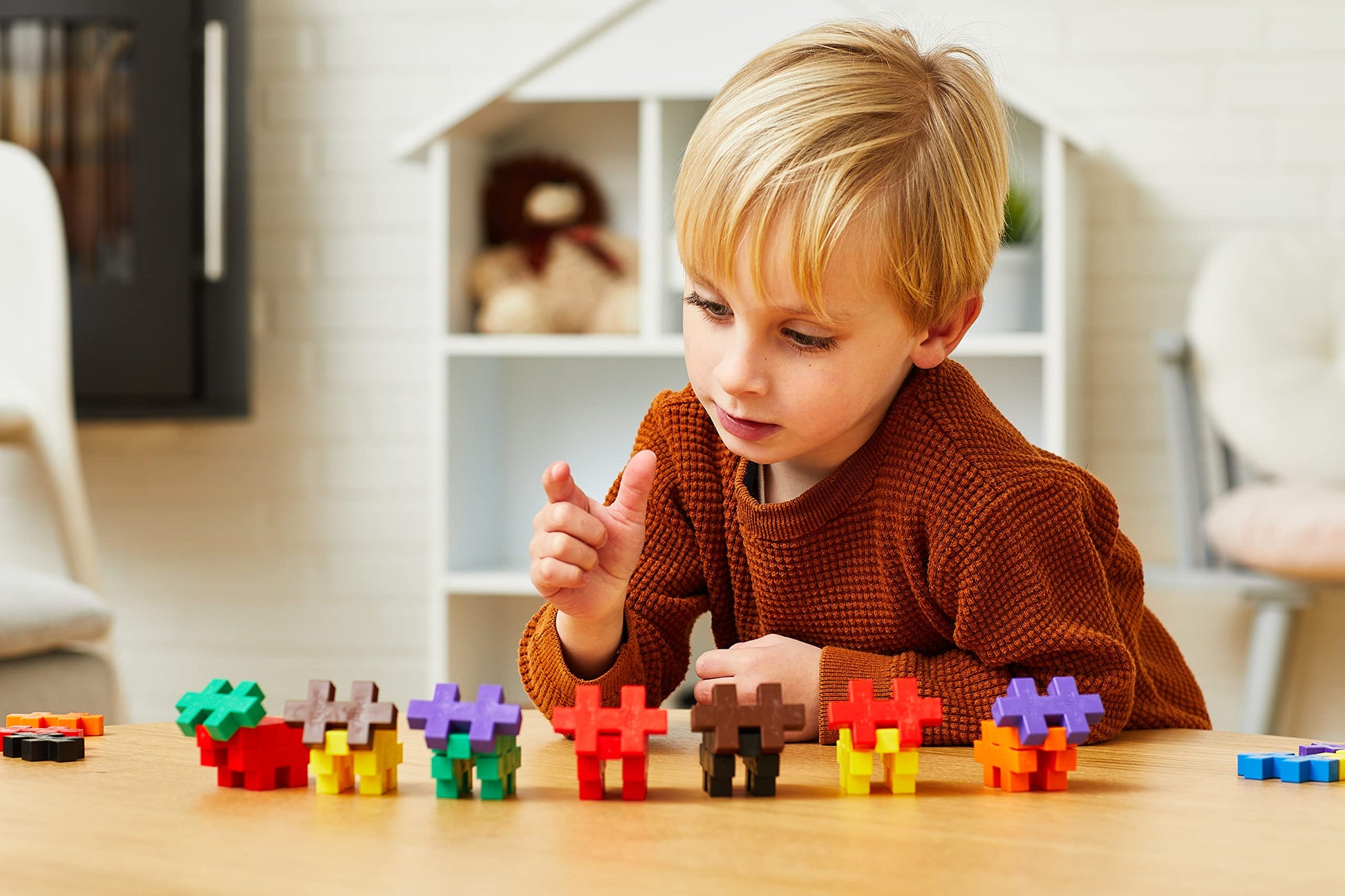 PLUS PLUS - 100 Pcs 30 x 50 mm Big Basic Colors Mix Building Blocks PLUS PLUS