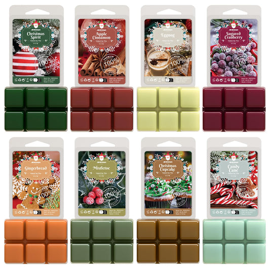 ARVIDSSON Christmas Scented Wax Melts, Winter Soy Wax Cubes for Wax Warmer, Strong Scent Wax Candle Melts, Holiday Wax Tarts Gift Set, Apple Cinnamon, Christmas Spirit, Gingerbread, Canberry 🍁 All In One Marketplace Canada