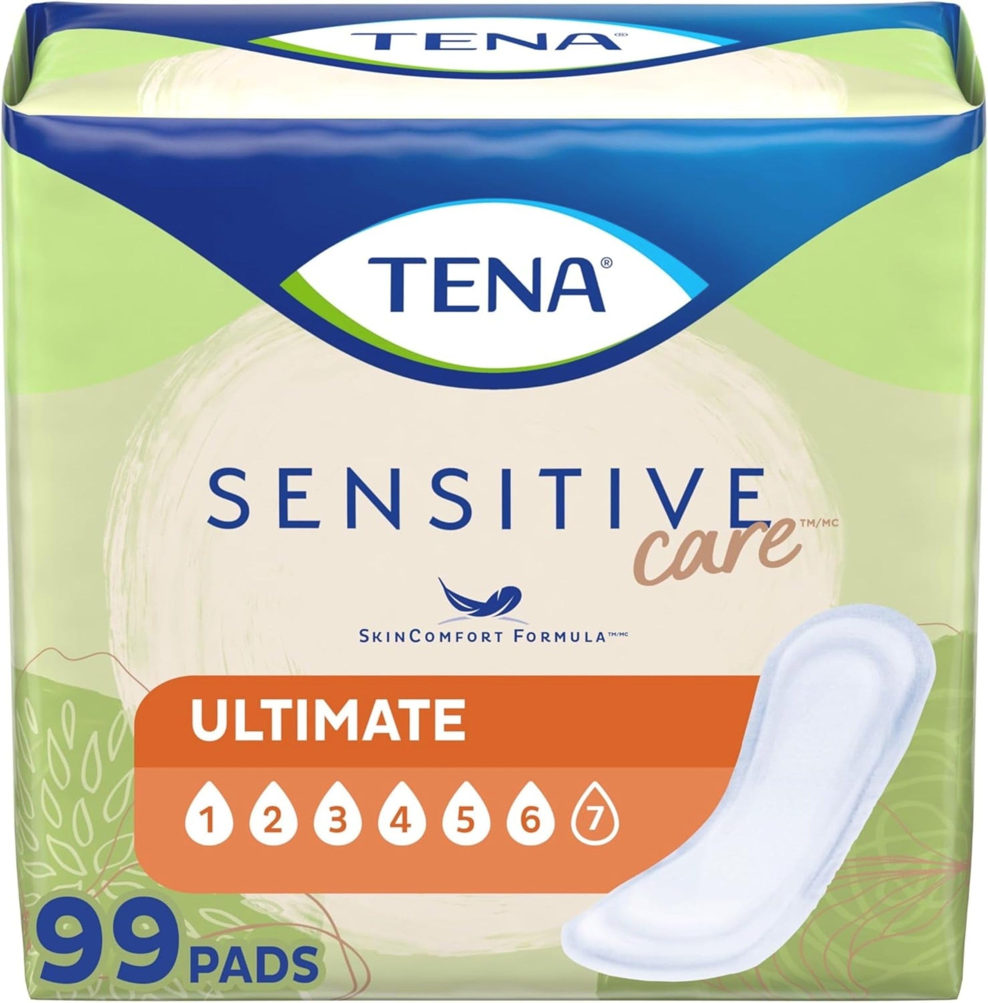 TENA Sensitive Care Ultimate Incontinence Pad for Women, Postpartum and Bladder Control, 99 Count TENA