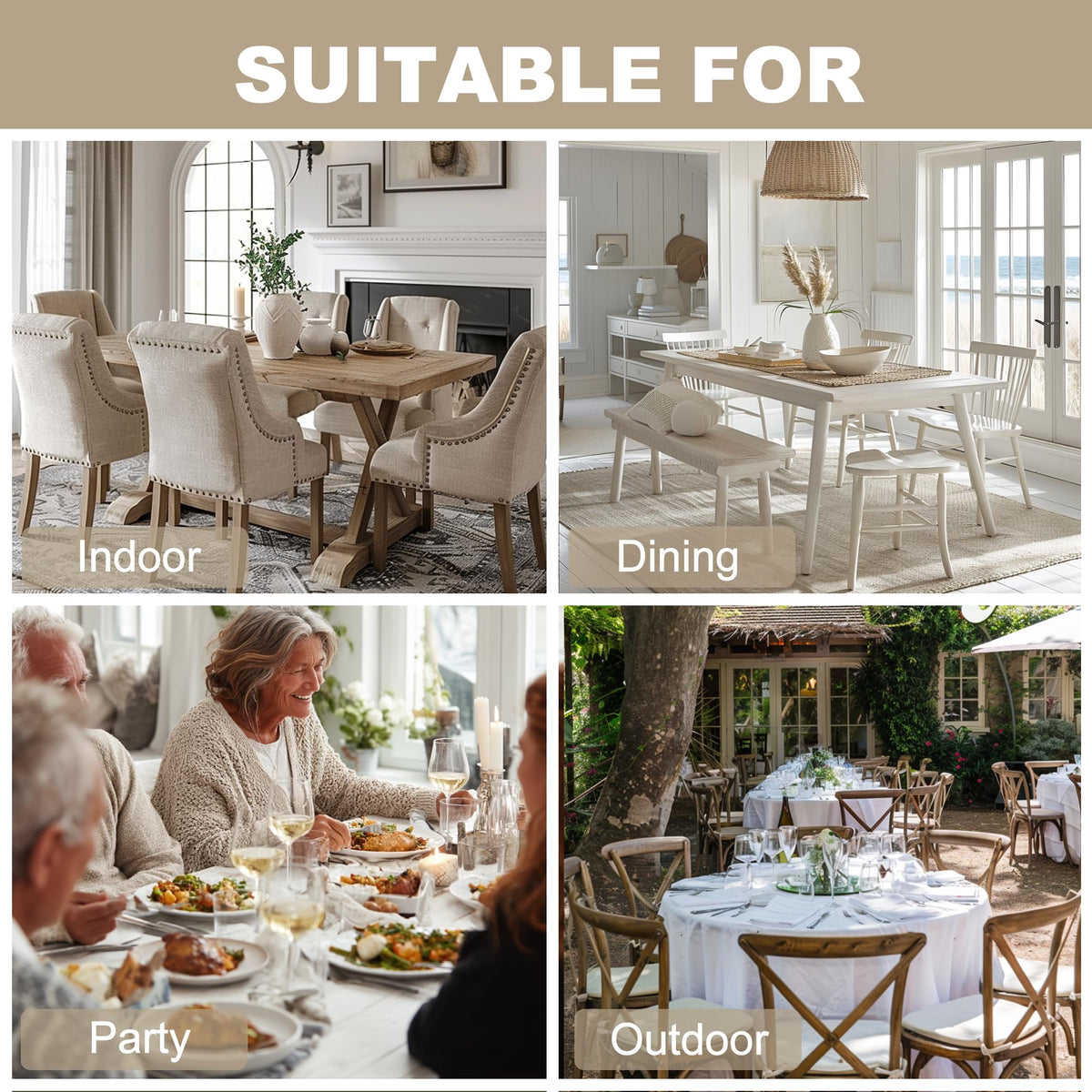 Hiasan Faux Linen Rectangle Tablecloth - Wrinkle Free, Washable Rust-Proof Rectangle Table Cloth for Kitchen Dining Room Holiday Table Cover for Party Dinner, Farmhouse, Beige, 54 X 80 Inch 🍁 All In One Marketplace Canada