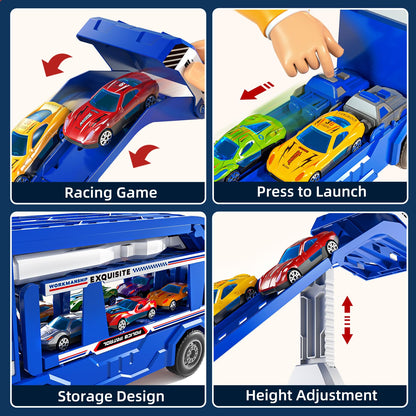 Transport Truck Toy for Kids, Transport Vehicle with Double Race Ramp Track 🍁 All In One Marketplace Canada