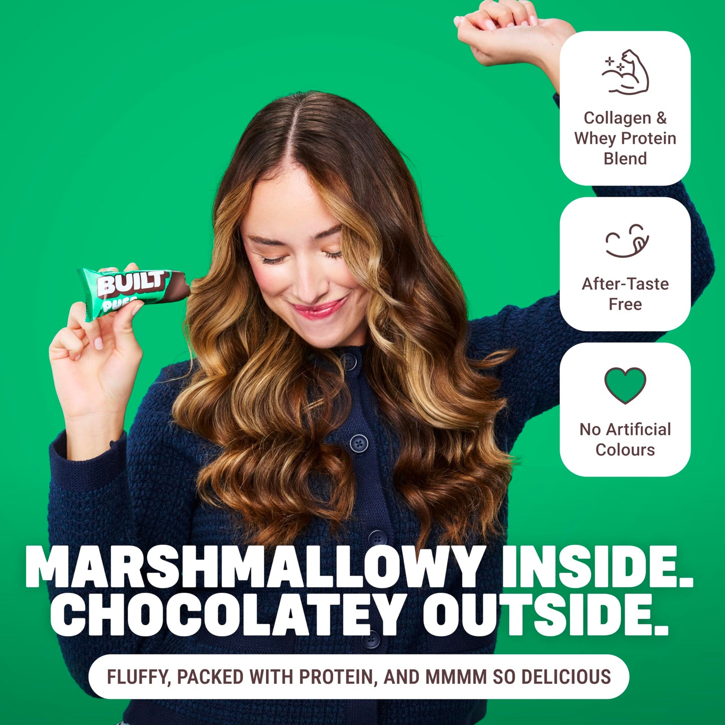 BUILT Puff Protein Bars, Mint Chip, 17g Protein - 12 Count 🍁 All In One Marketplace Canada