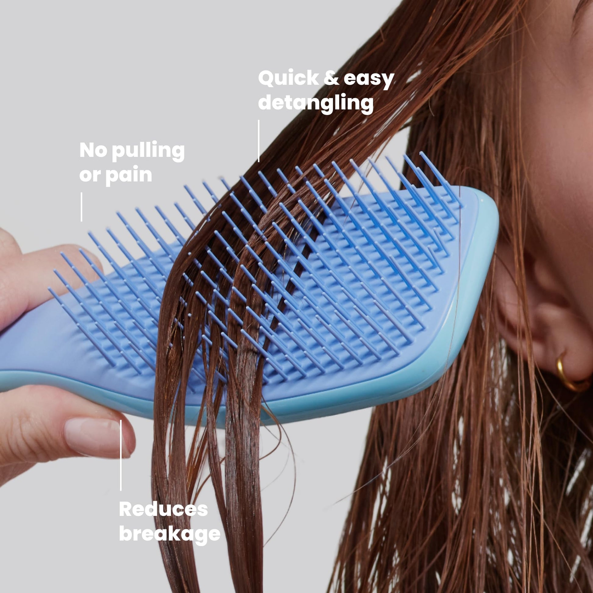 Tangle Teezer Ultimate Detangler Brush for Wet & Dry Hair, Eliminates Knots & Reduces Breakage for Straight to Wavy Hair Types, Denim Blues