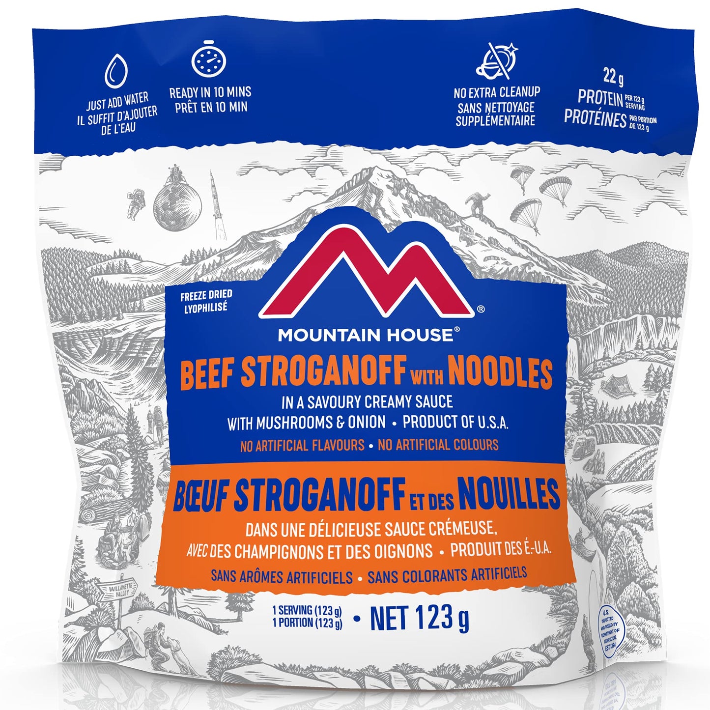 Mountain House Beef Stroganoff, Freeze Dried Emergency Food, Single Pouch Mountain House