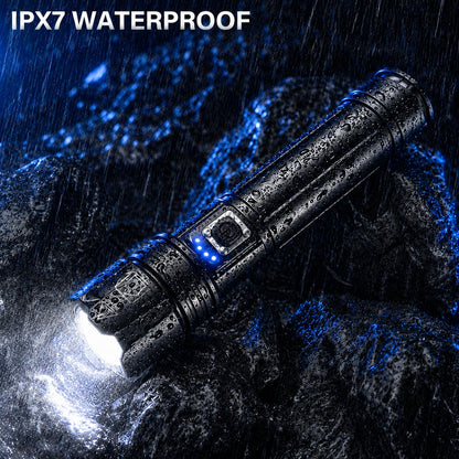 AKNEAR Rechargeable LED Flashlight High Lumens, Super Bright Flashlights with Zoomable & USB C Rechargeable & 5 Light Mode & IPX-7 Waterproof, Powerful Flash Light (2, Standard Display) - Available at All In One Marketplace Canada