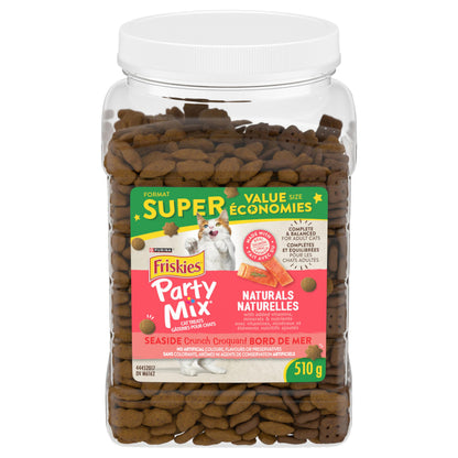Friskies Party Mix Naturals Cat Treats, Seaside Crunch Fish 510g (3 Pack)