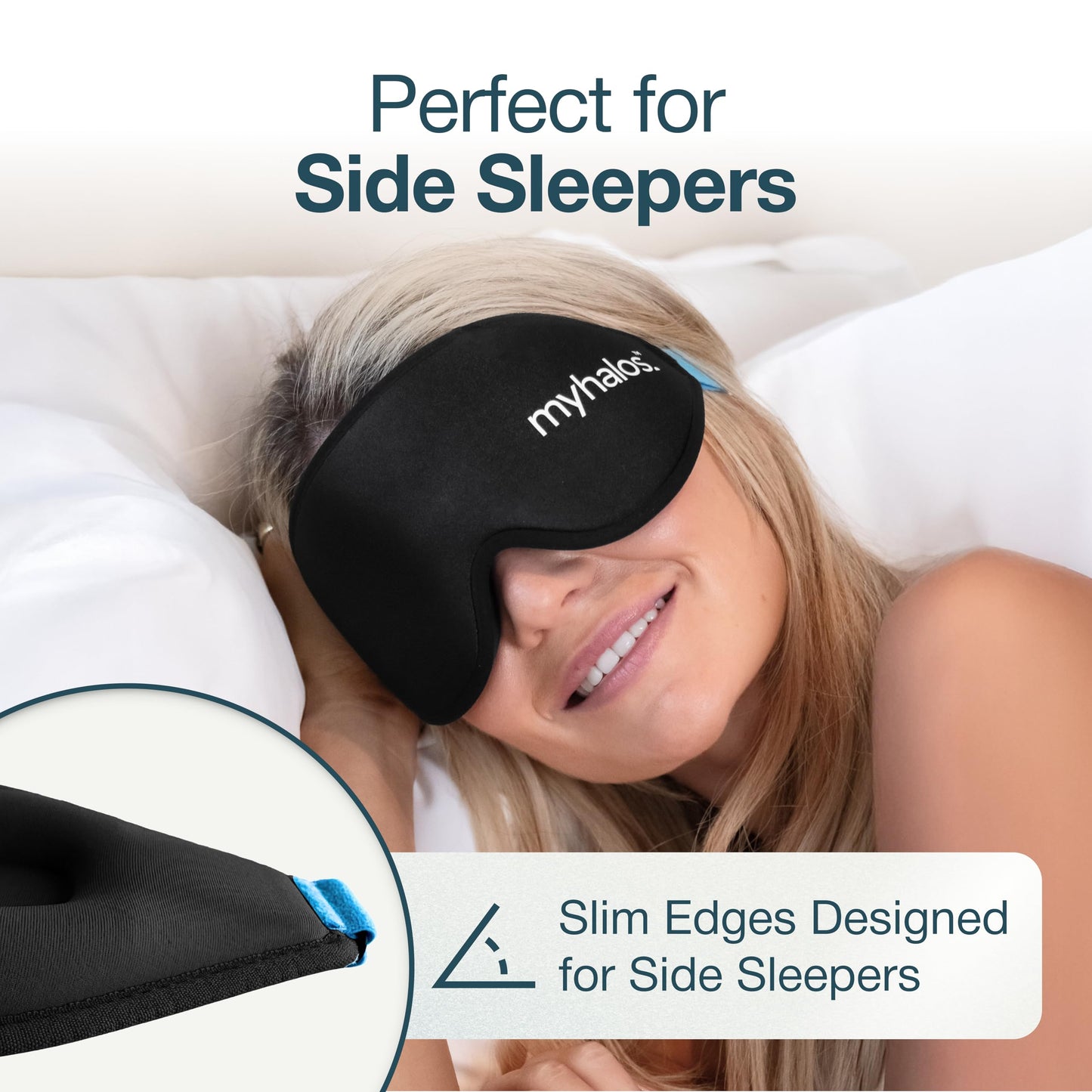 MyHalos® Sleep Mask – 3D Blackout Eye Mask for Women & Men, Side Sleepers, Zero Pressure Memory Foam Eyelash Friendly, Breathable,Award-Winning Sleep Aid for Travel (Black, 1 Count (Pack of 1) - Available at All In One Marketplace Canada