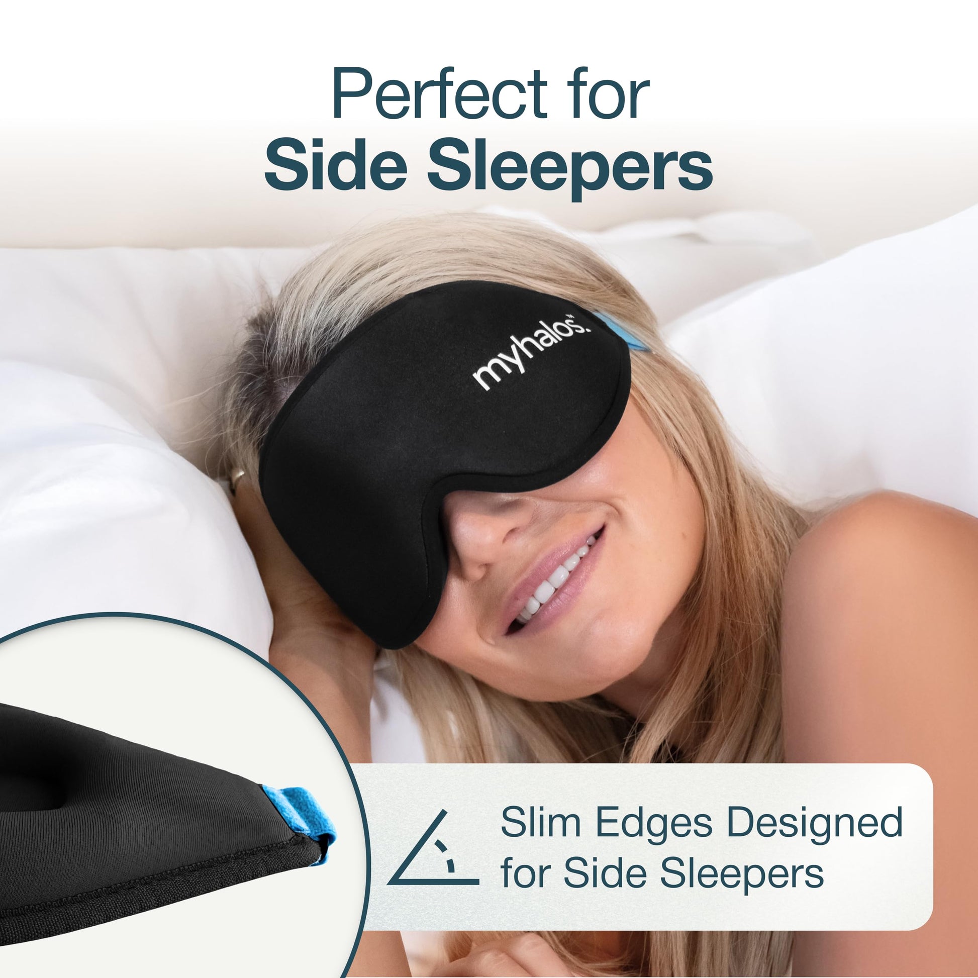 MyHalos® Sleep Mask – 3D Blackout Eye Mask for Women & Men, Side Sleepers, Zero Pressure Memory Foam Eyelash Friendly, Breathable,Award-Winning Sleep Aid for Travel (Black, 1 Count (Pack of 1) - Available at All In One Marketplace Canada