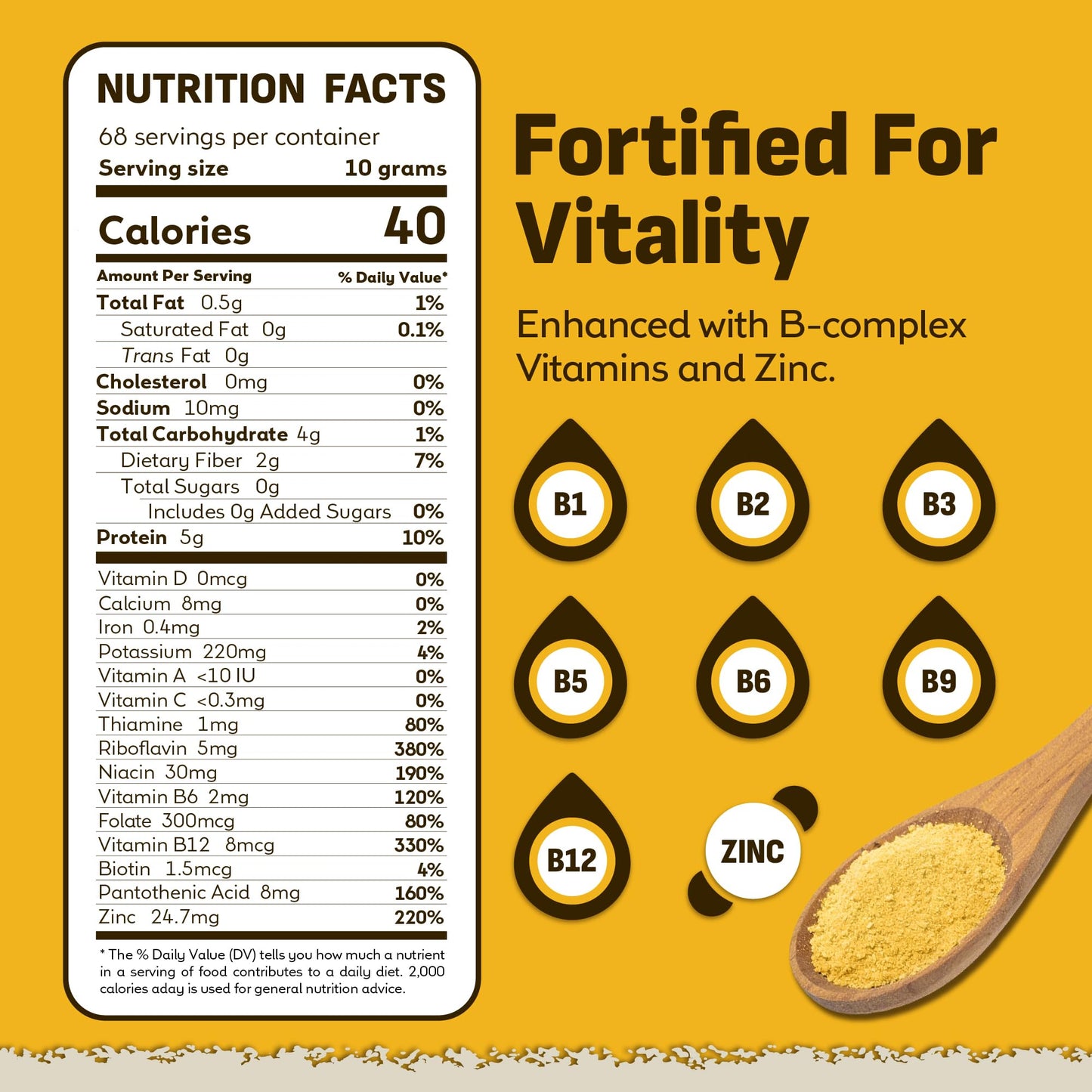 Coolinario Nutritional Yeast, Fortified, Large Flakes (1 GAL - 1.5 LBS) - Available at All In One Marketplace Canada