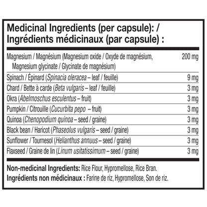 NATURELO Magnesium Glycinate Chelate Complex - 200 mg Magnesium, 120 Capsules, Support Sleep, Calm, Muscle Cramp & Stress Relief, Gluten Free, Non GMO, with Organic Vegetables - Available at All In One Marketplace Canada