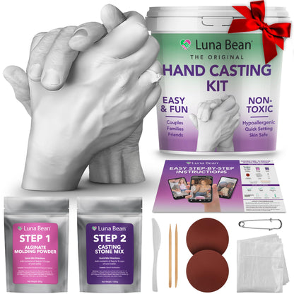 Luna Bean Hand Casting Kit – The Original Hand Mold Kit – Anniversary Engagement Gifts for Women Men Her Him Couples Wife Boyfriend Girlfriend Wedding Bridal Shower - Available at All In One Marketplace Canada
