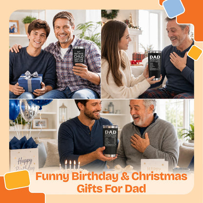 NewEleven Fathers Day Gift for Dad - Birthday Gift for Dad from Kids - Gifts for Husband - Birthday Present Ideas for Father from Daughter, Son - 20 Oz Tumbler - Available at All In One Marketplace Canada