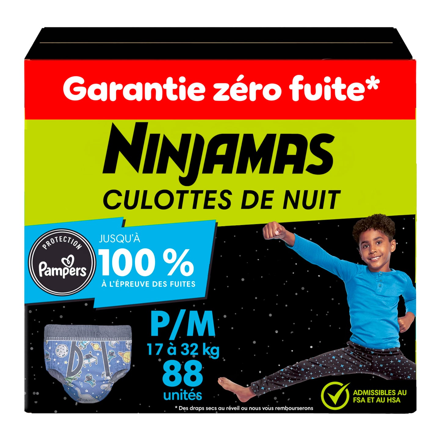 Pampers Ninjamas Nighttime Bedwetting Underwear Boys Size S/M (38-65 lbs) 88 Count (Packaging & Prints May Vary) 🍁 All In One Marketplace Canada