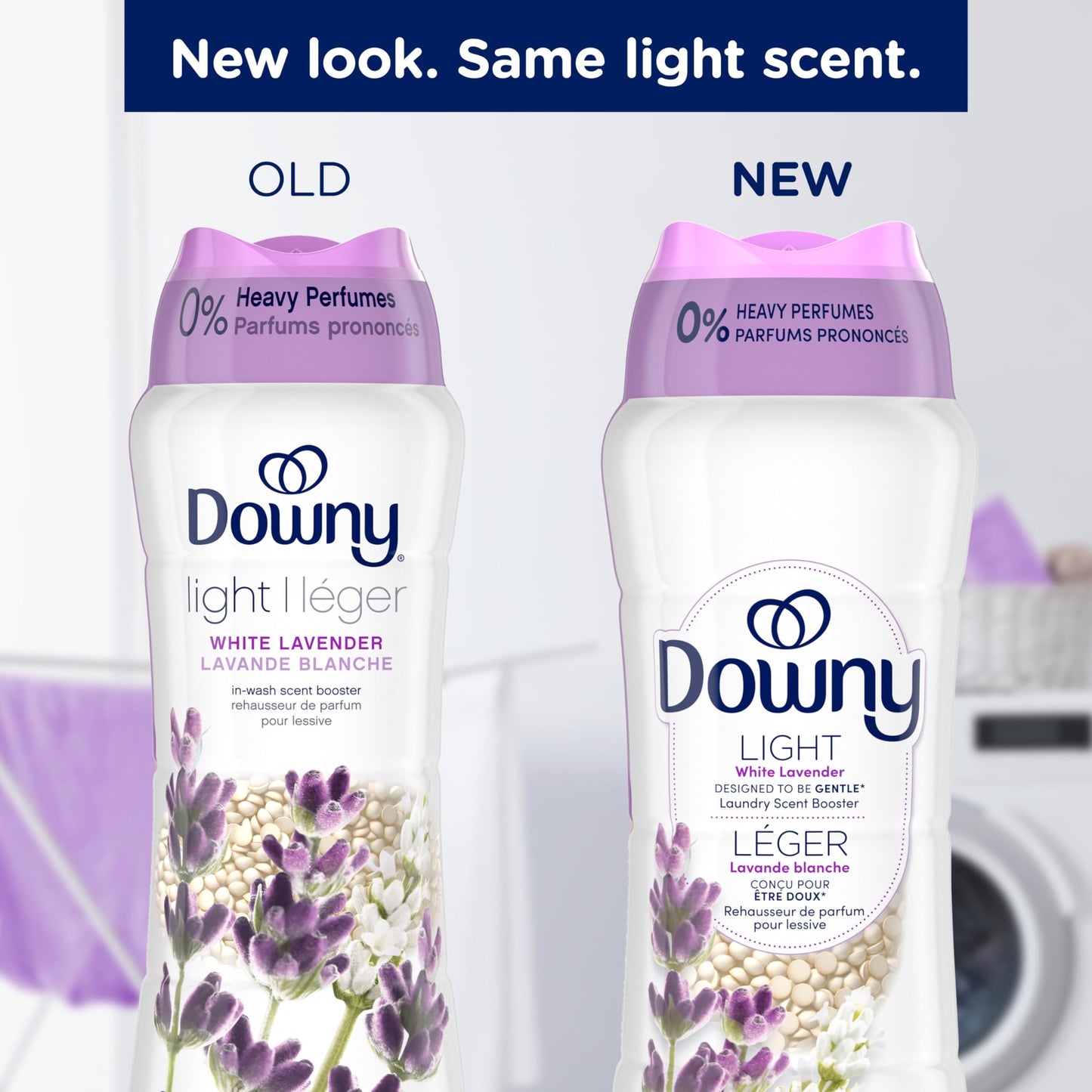 Downy Light Laundry Scent Booster Beads for Washer, White Lavender, with No Heavy Perfumes, 680 g - Available at All In One Marketplace Canada