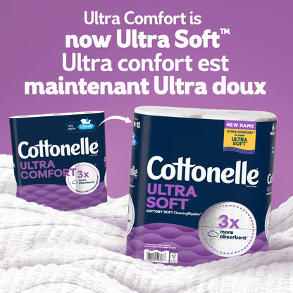 Cottonelle Toilet Paper, 32 Family Mega Rolls = 144 Regular Rolls (8 Packs of 4), Ultra Soft, Soft Bathroom Tissue, 296 Sheets per Roll, Packaging May Vary - Available at All In One Marketplace Canada