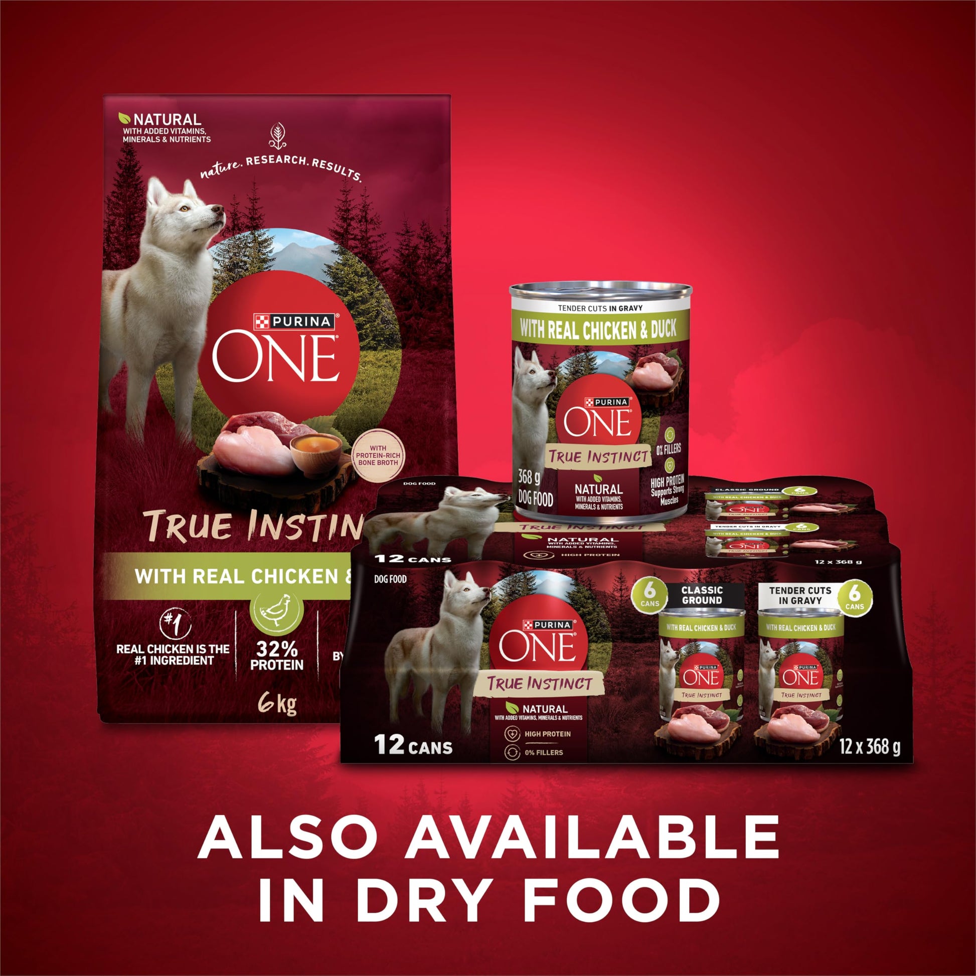 Purina ONE True Instinct Wet Dog Food, in Gravy Variety Pack 368g (6 Pack) Purina ONE