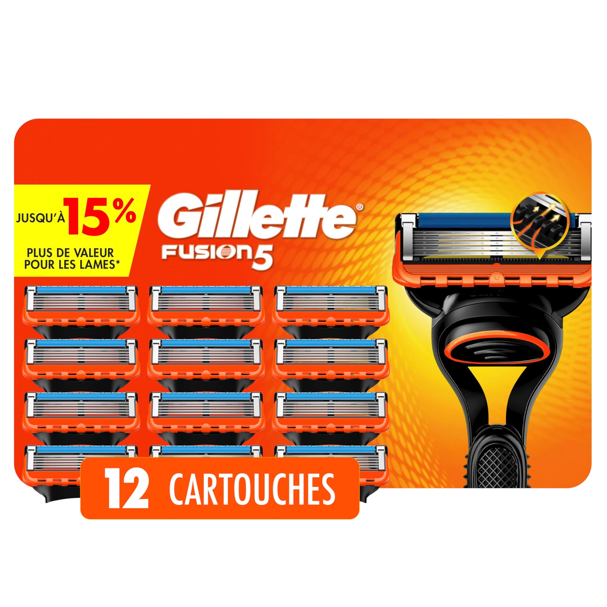 Gillette Fusion5 Men's Razor Blade Refills, 12 Refills - Available at All In One Marketplace Canada