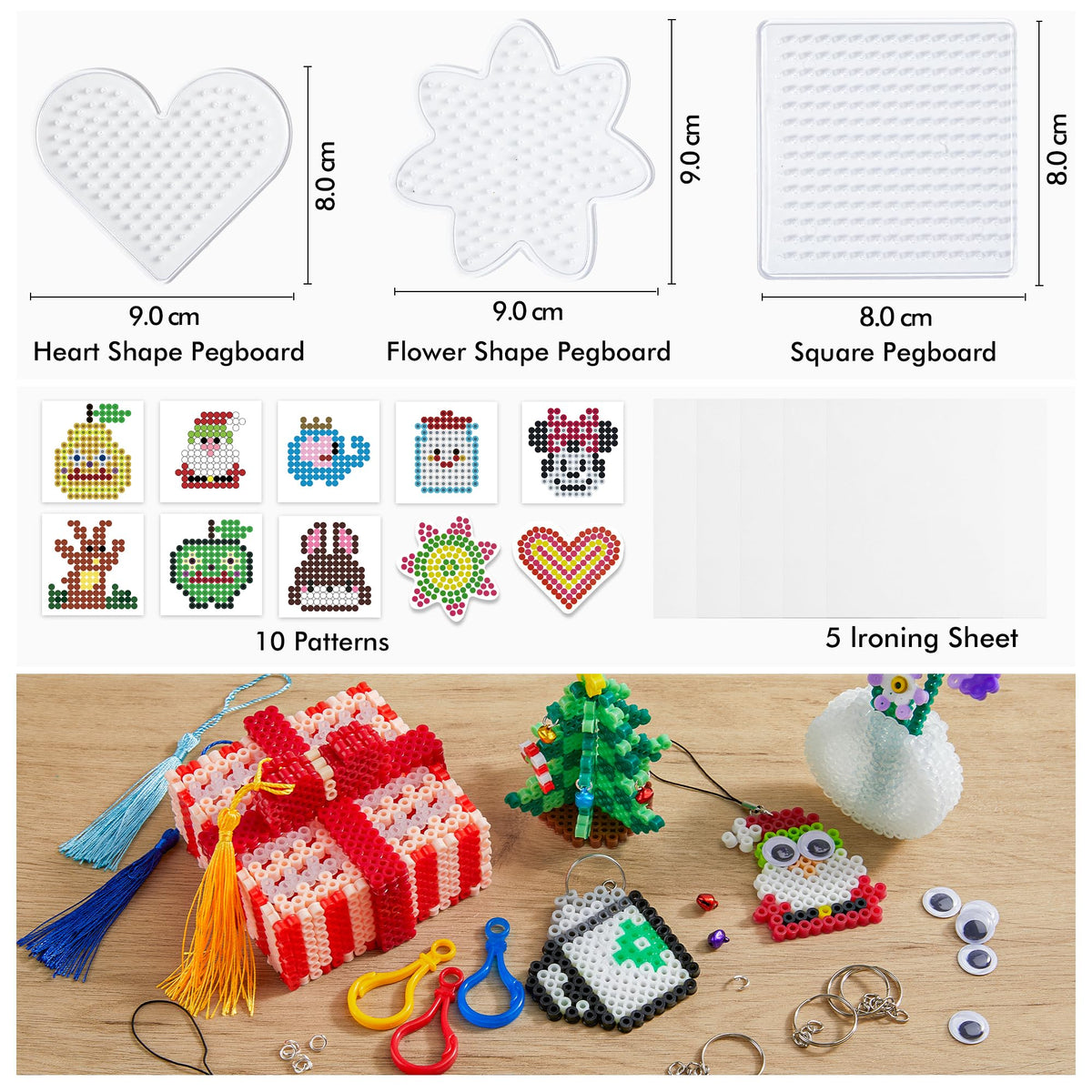 30,000 Fuse Beads Kit-30 Individual Packs of Iron Beads Set with 3 Pegboards, 5 Ironing Paper, 10 Patterns, Gifts for Birthday Christmas, Multicolor 5mm Melty Beads Bulk Refill Kit 🍁 All In One Marketplace Canada