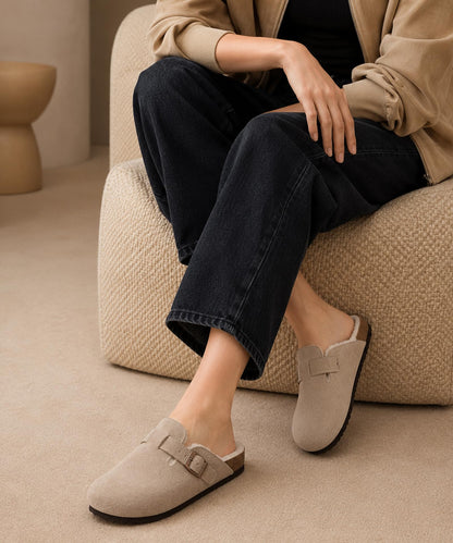 KIDMI Women's Fur Lined Genuine Suede Clogs Fuzzy Cork Footbed Potato Shoes 🍁 All In One Marketplace Canada