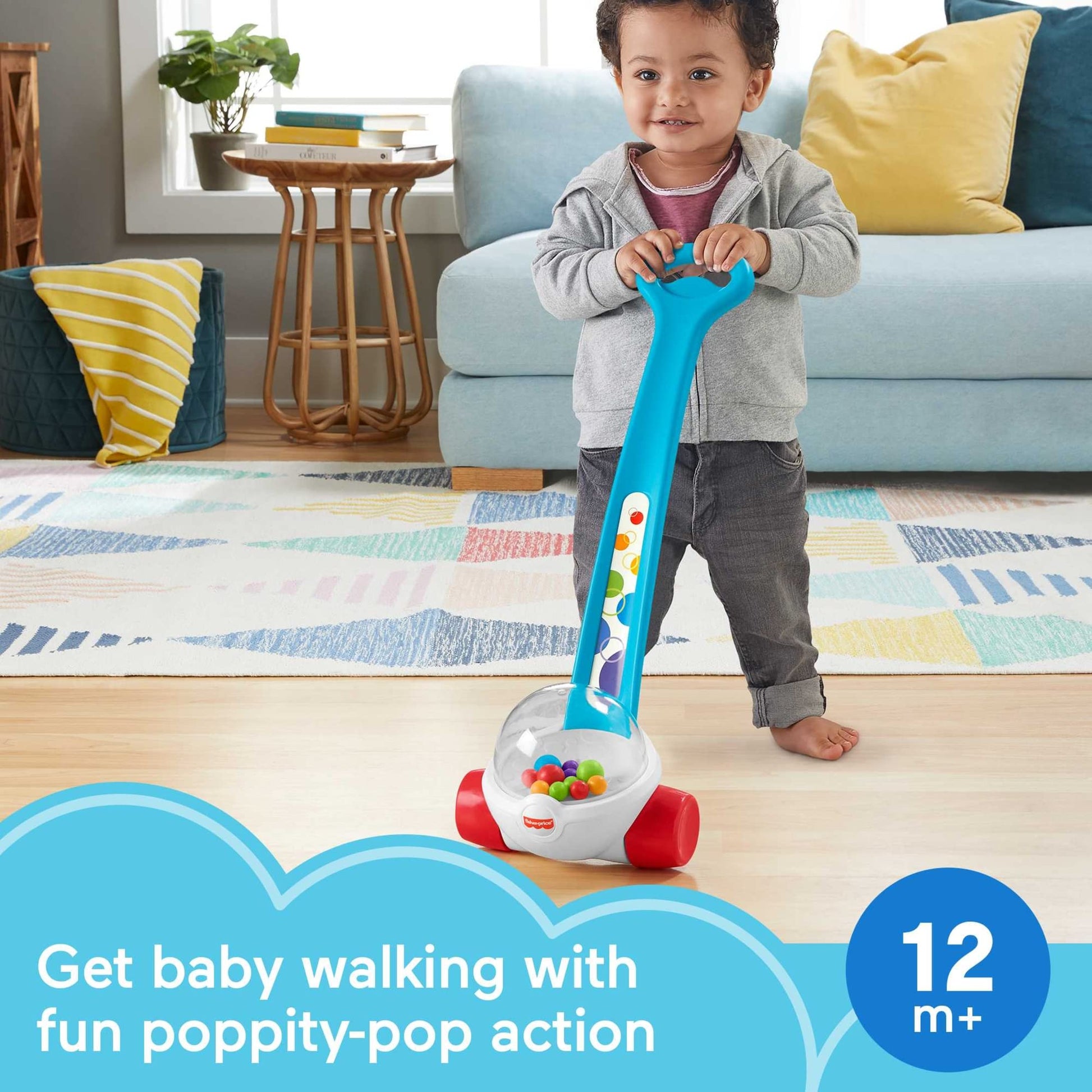 Fisher-Price Corn Popper, Blue Push-Along Toy Fisher-Price