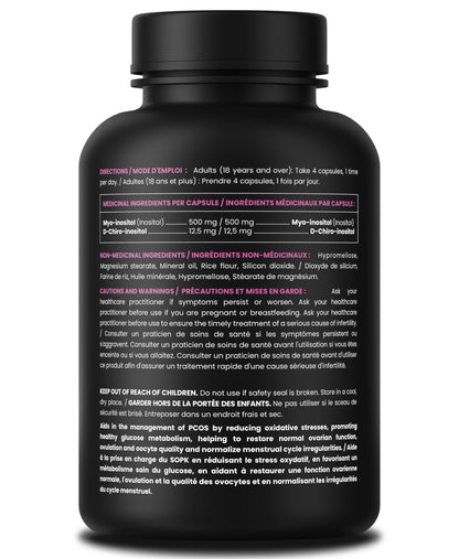 Inositol Supplement for Women | 180 Count | Myo & D-Chiro Inositol 2000 mg + 50 mg, Ideal 40:1 Ratio | Hormone Balance Support | PCOS & PMOS Supplement for Women | Menstrual Cycle & Ovarian Health Support - Available at All In One Marketplace Canada