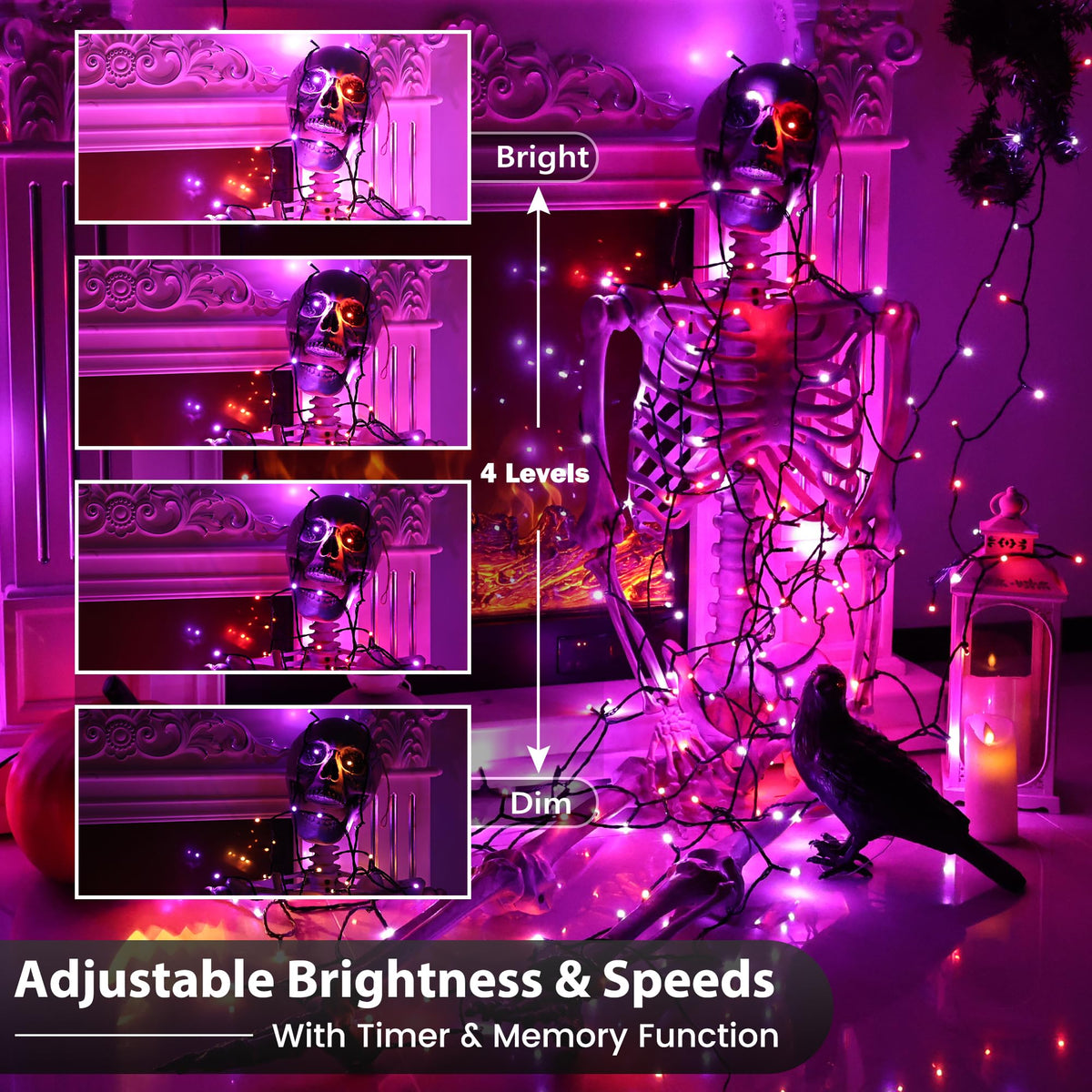 Toodour Halloween Lights RGB String Light, 131ft 350LED Orange Purple Light 🍁 All In One Marketplace Canada