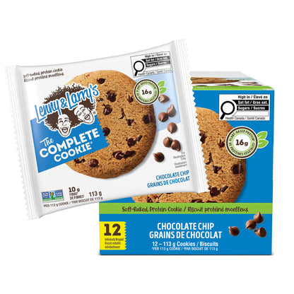 Lenny & Larry's The Complete Cookie – Chocolate Chip 113 Gr BOX OF 12 – High Protein Snack with 16g Plant Protein – Soft-Baked Low Sugar Keto Cookies High in Fiber, Non-GMO & Vegan 🍁 All In One Marketplace Canada