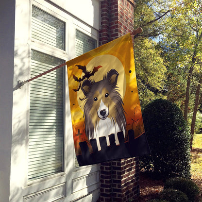 Caroline's Treasures BB1800CHF Halloween Sheltie Canvas House Size Flag, Multicolor, Large