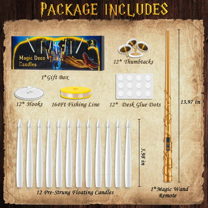 TLPUHU Floating Candles with Wand, 12 Pcs White Flameless LED Taper Candles 🍁 All In One Marketplace Canada