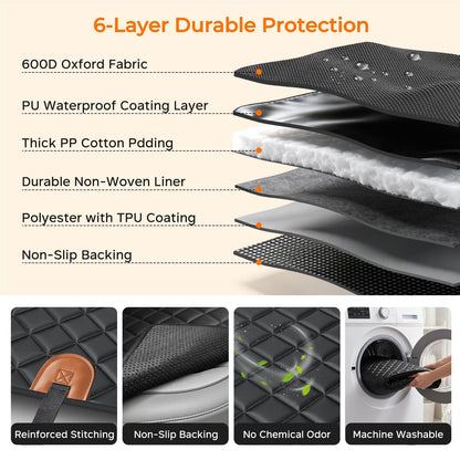 URPOWER Dog Car Seat Cover for Pets 100% Waterproof Seat Cover Hammock 600D Heavy Duty Scratch Proof Nonslip Durable Soft Back Seat Covers for Cars Trucks and SUVs