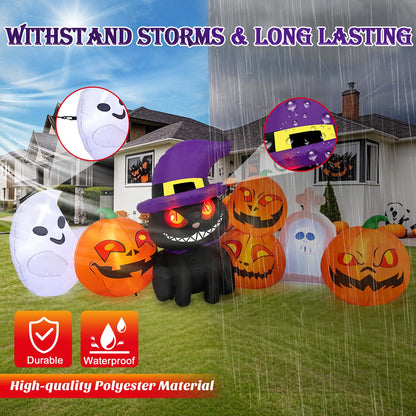 Danxilu 8FT Halloween Inflatables Outdoor Decorations Blow Up Pumpkin & Cat 🍁 All In One Marketplace Canada