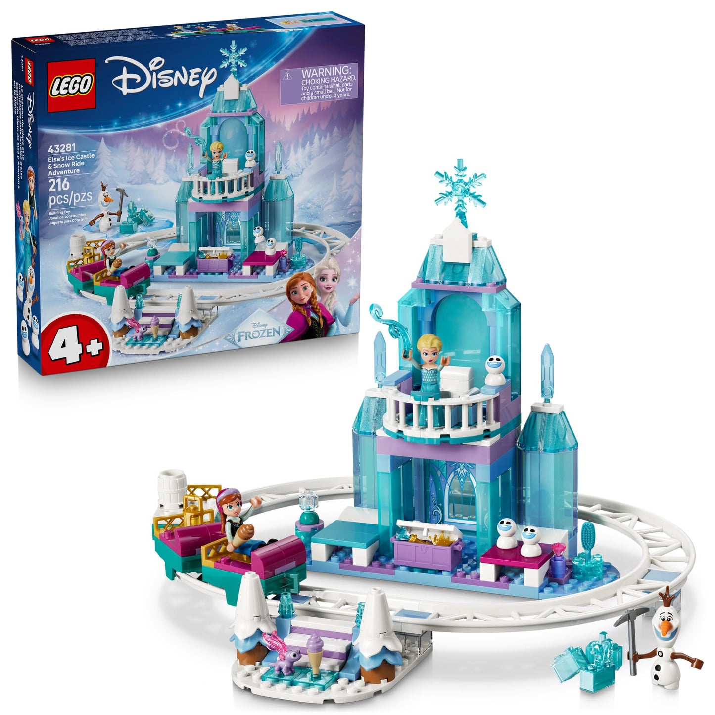 LEGO Disney Frozen Elsa’s Ice Castle & Snow Ride Adventure Building Toy - Frozen Toys for Girls & Boys, Ages 4+ - Disney Gift for Kids - 43281 LEGO