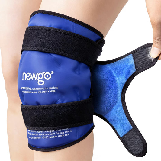 NEWGO Ice Pack for Knee Replacement Surgery, Reusable Gel Cold Pack Knee Ice Pack Wrap Around Entire Knee for Knee Injuries, Knee Ice Wrap for Pain Relief, Swelling, Bruises - Available at All In One Marketplace Canada