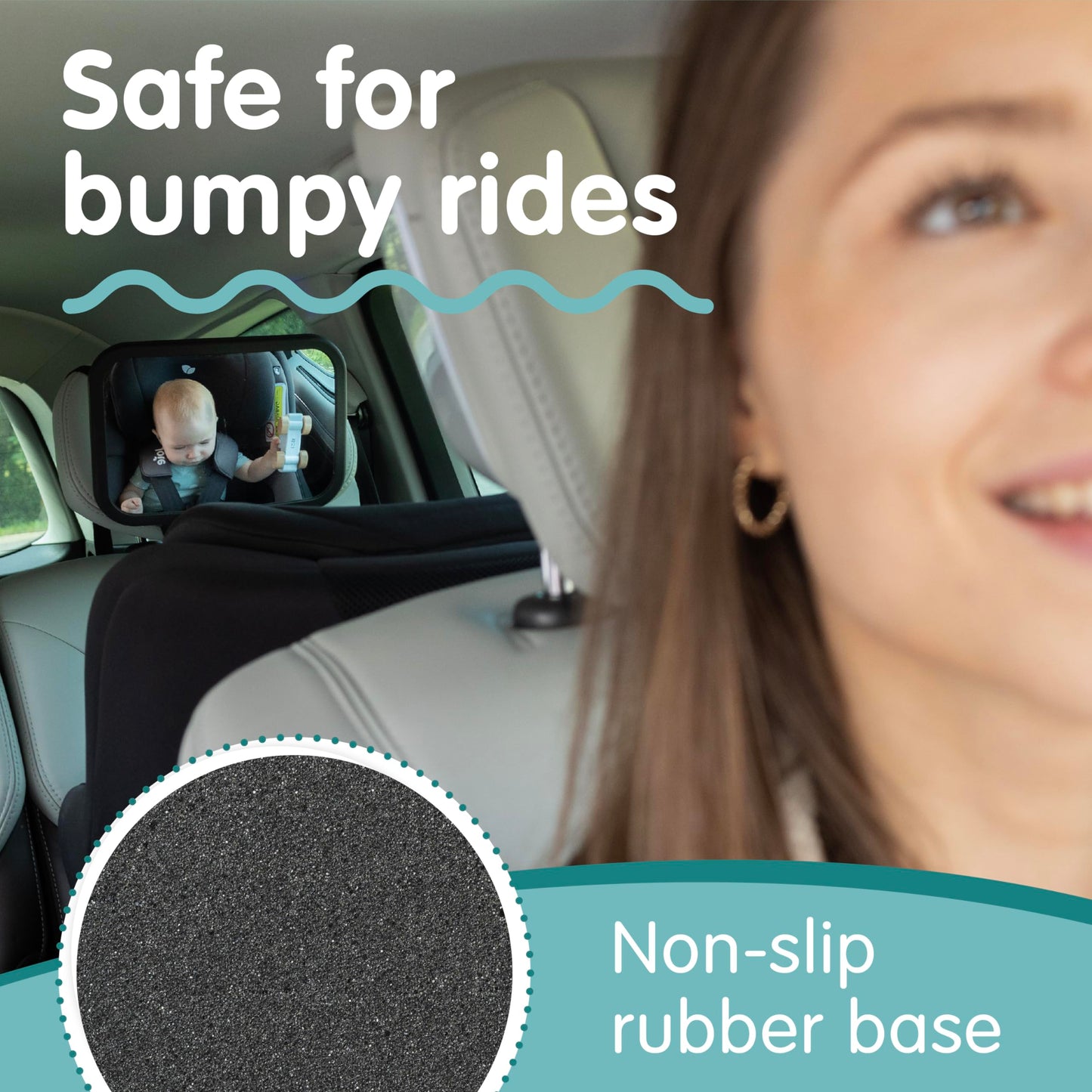 Onco Baby Car Mirror for Back Seat - Double Award-Winning, 100% Shatterproof Mirror, 360° Baby Must Haves, New Born Essentials, Car Mirror Rear Facing, Universal & Shake-Proof