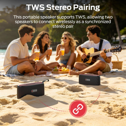 Monster Portable Bluetooth Speaker, 30W Loud Sound Wireless Speaker, IPX6 Waterproof Speaker, 17 Hours Playback, Bluetooth 5.4 TWS Pairing Portable Speakers for Home, Outdoors - Available at All In One Marketplace Canada