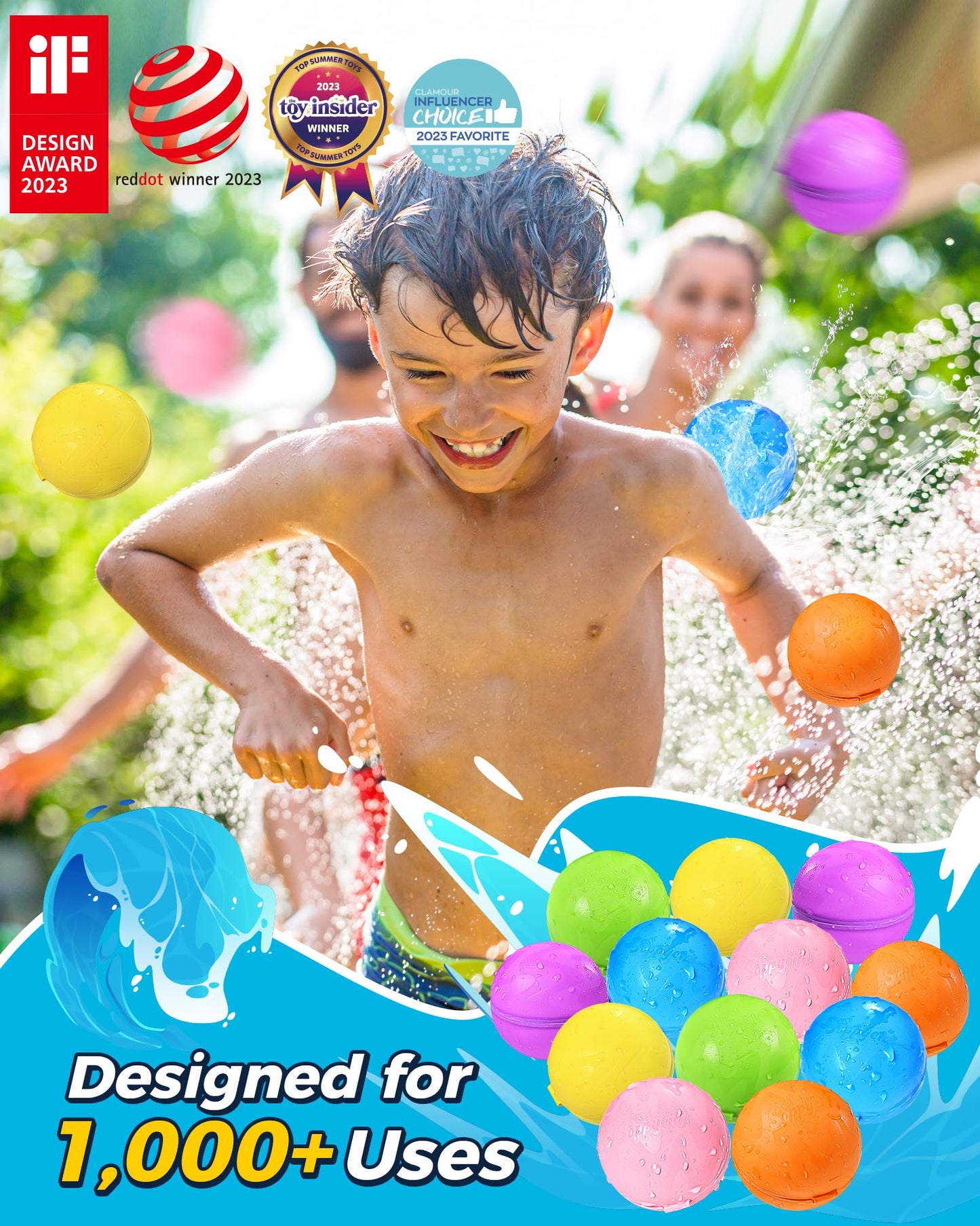 Reusable Water Bomb Balloons, Silicone Water Splash Ball with Mesh Bag, Quick Self-Sealing Water Bomb for Kids Adults Outdoor Activities Water Games Toy Outside Summer Fun Party Supplies (12Pack)