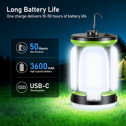 Blukar Camping Lantern Rechargeable, Camping Lights Lamp-7 Light Modes,60 LED Ultra Bright LED Tent Light,Long Battery Life for Outdoor for Camping, Emergency, Fishing, Hiking etc (White Light)
